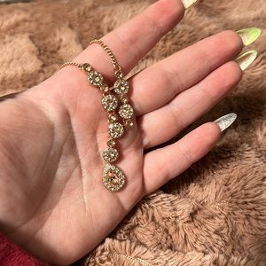 Rose gold cubic zirconium necklace